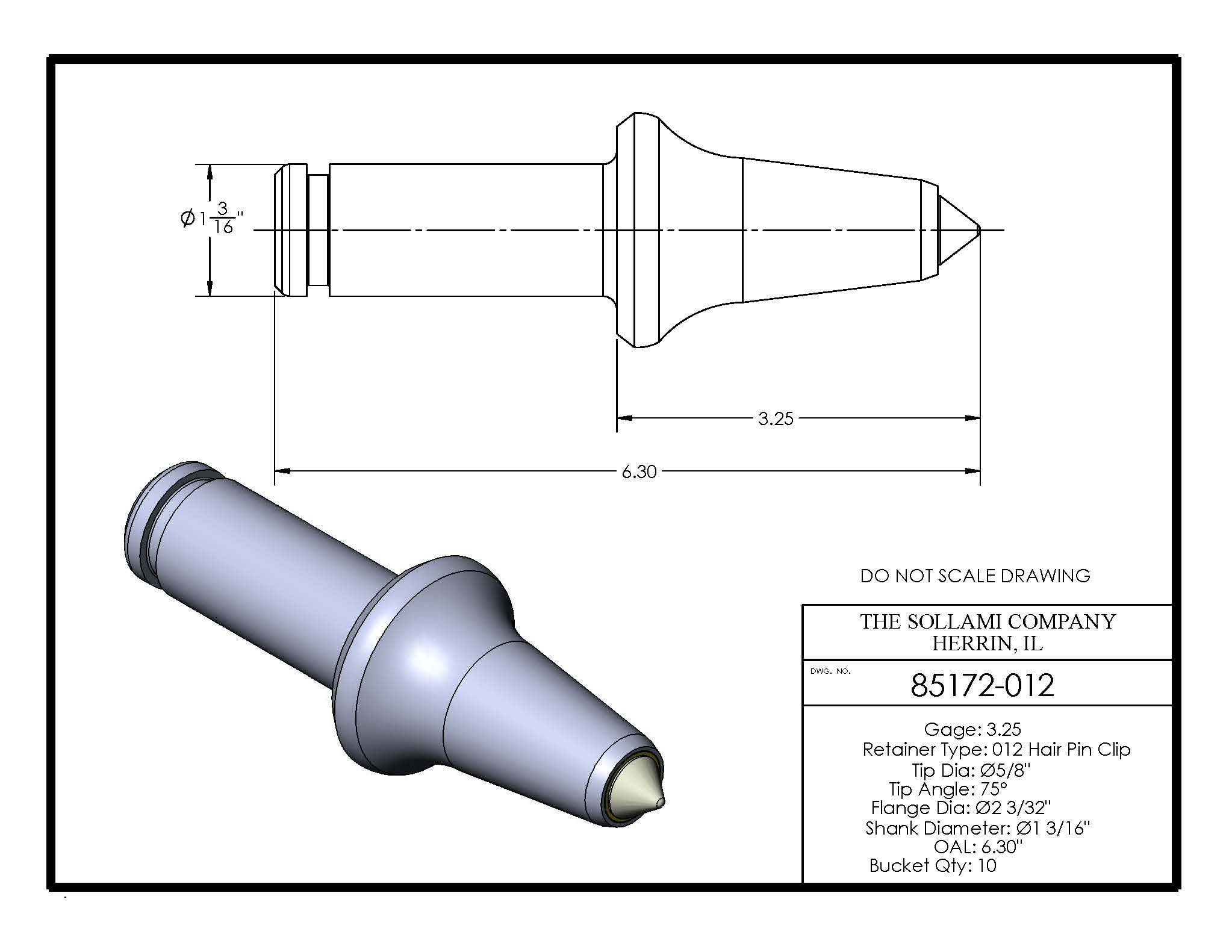 Sollami Company Mining Tool 85172-012