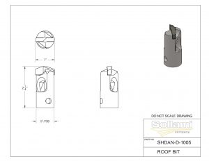 Sollami Company 1-Inch Dia. Dimple Design Roof Bit