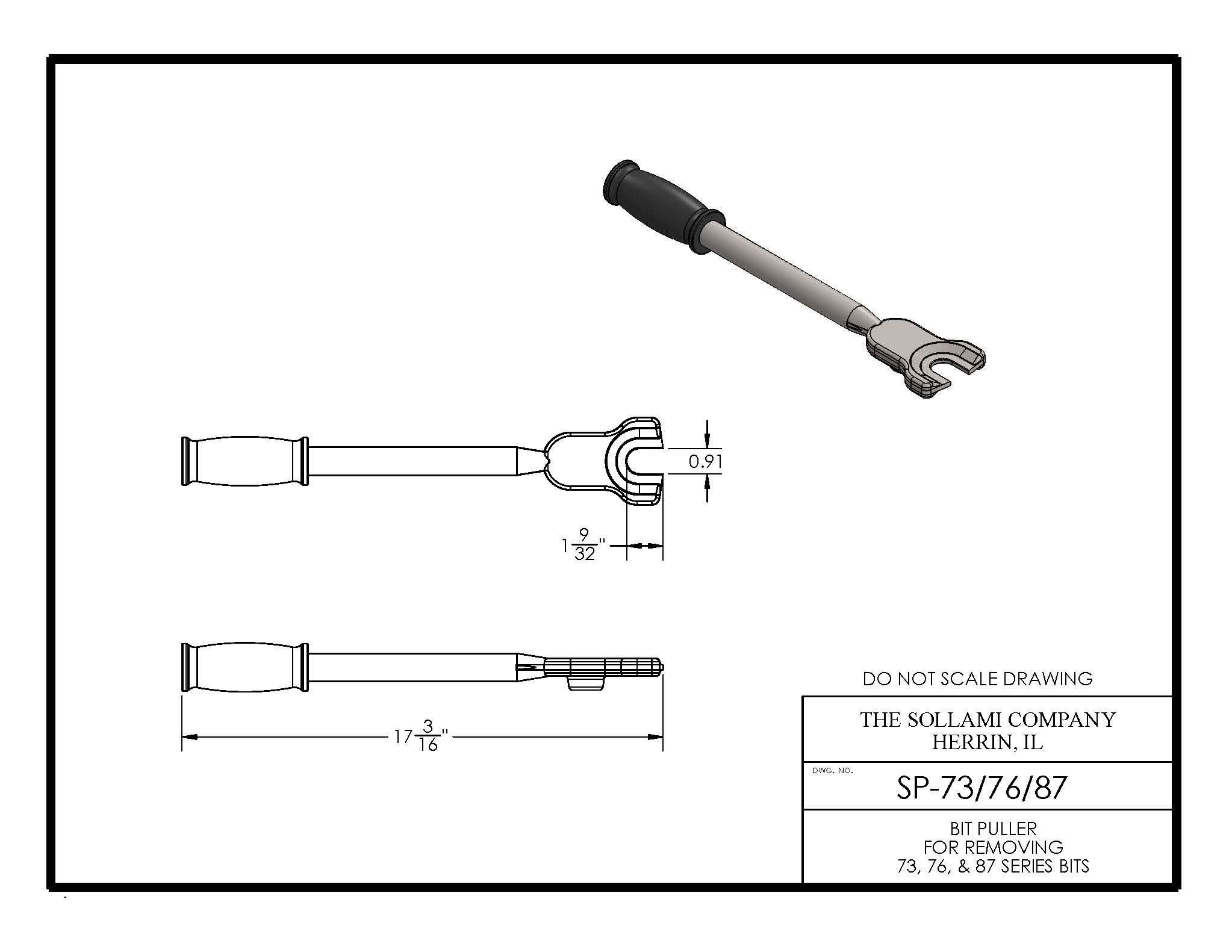 Sollami Company Bit Puller for Removing 73, 76, and 87 Series Bits