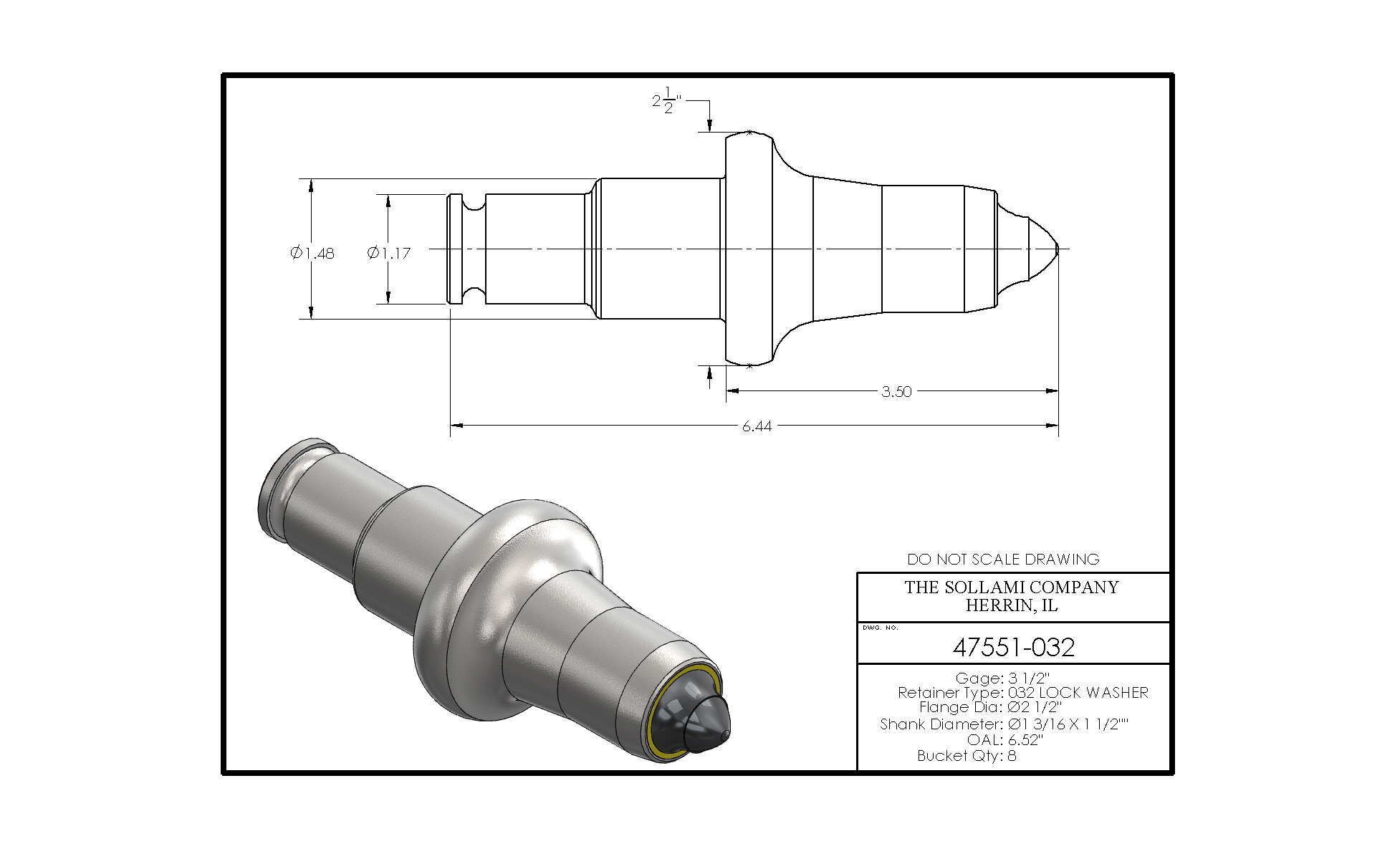 Sollami Company Soil Stabilization Tool 47551-032